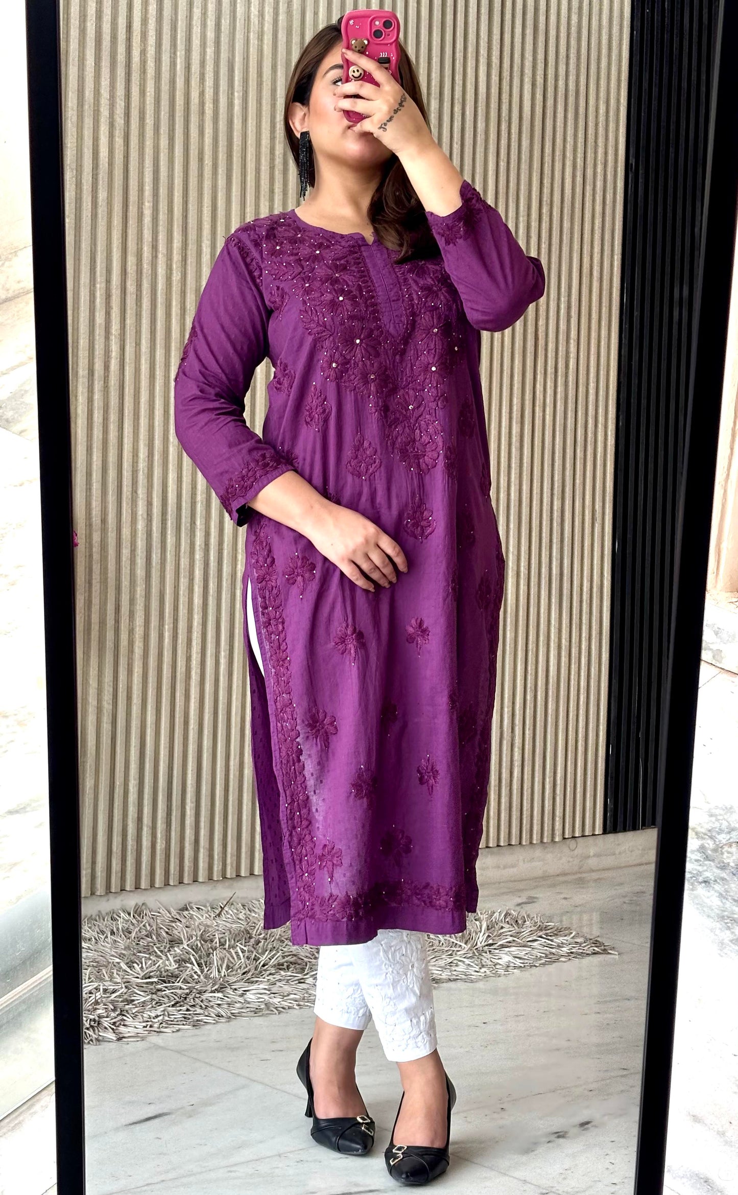 Dolby Mukaish kurti with Lykra Streachble Mukaish Pant